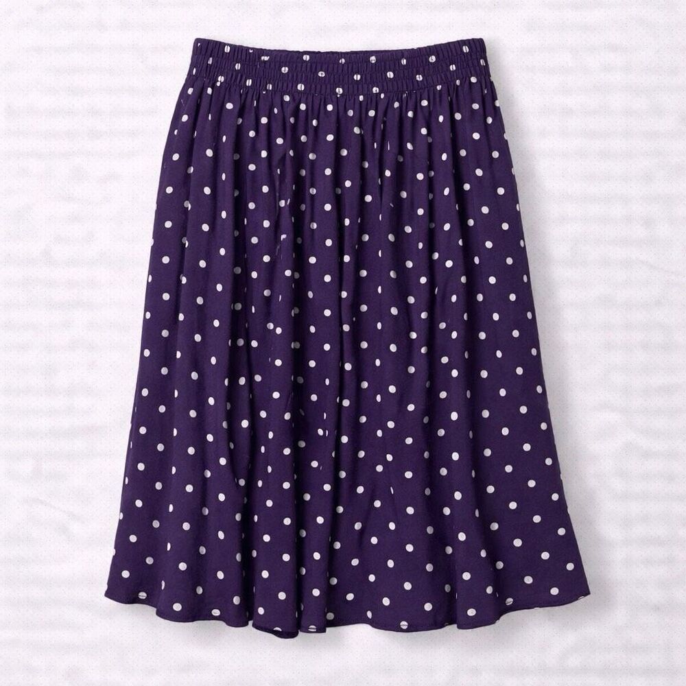 Vintage Fritzi California Purple Polka Dot Midi Skirt Size M